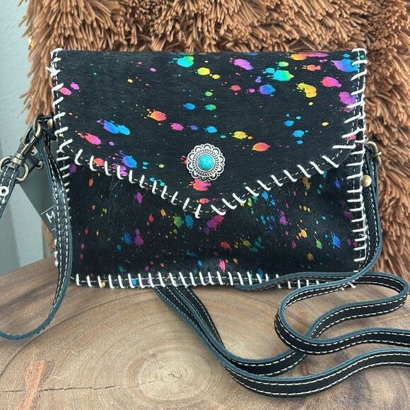 Myra Galaxy Fire Leather & Hair-on Bag - Picture 3 of 9